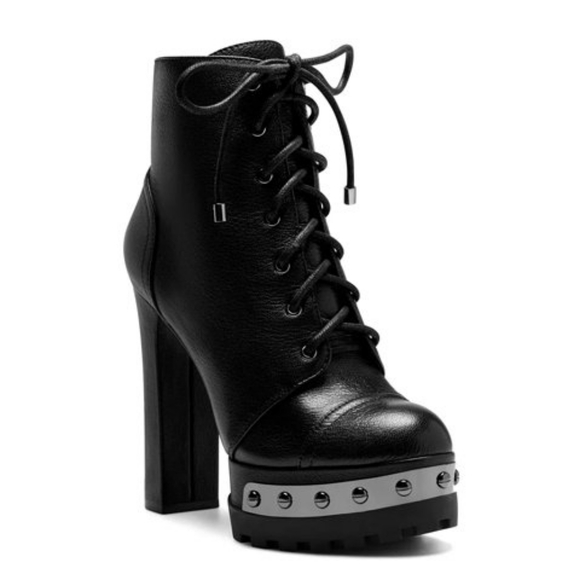 Jessica Simpson Shoes - NEW Jessica Simpson Irella Black Leather Studded Combat Boots Sz 10 In Box